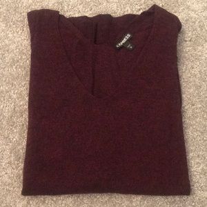 Maroon v neck express sweater